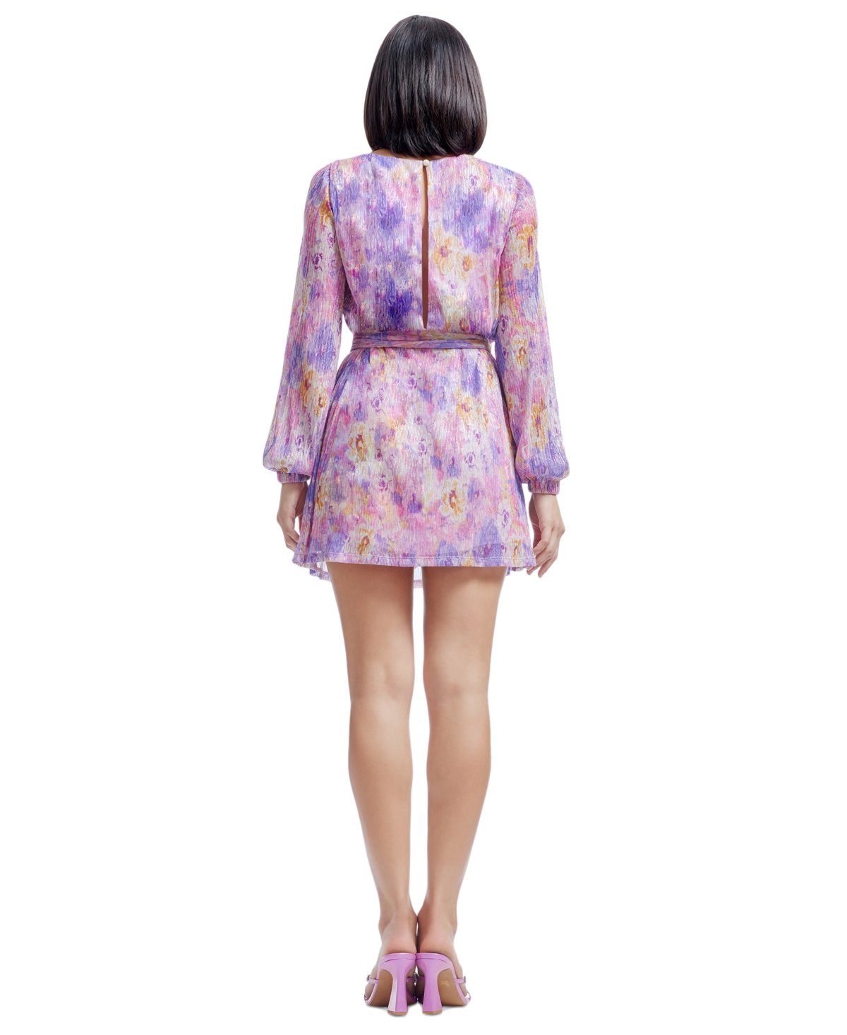 DRESS THE POPULATION WOMEN'S KIRSI PRINTED MINI DRESS 