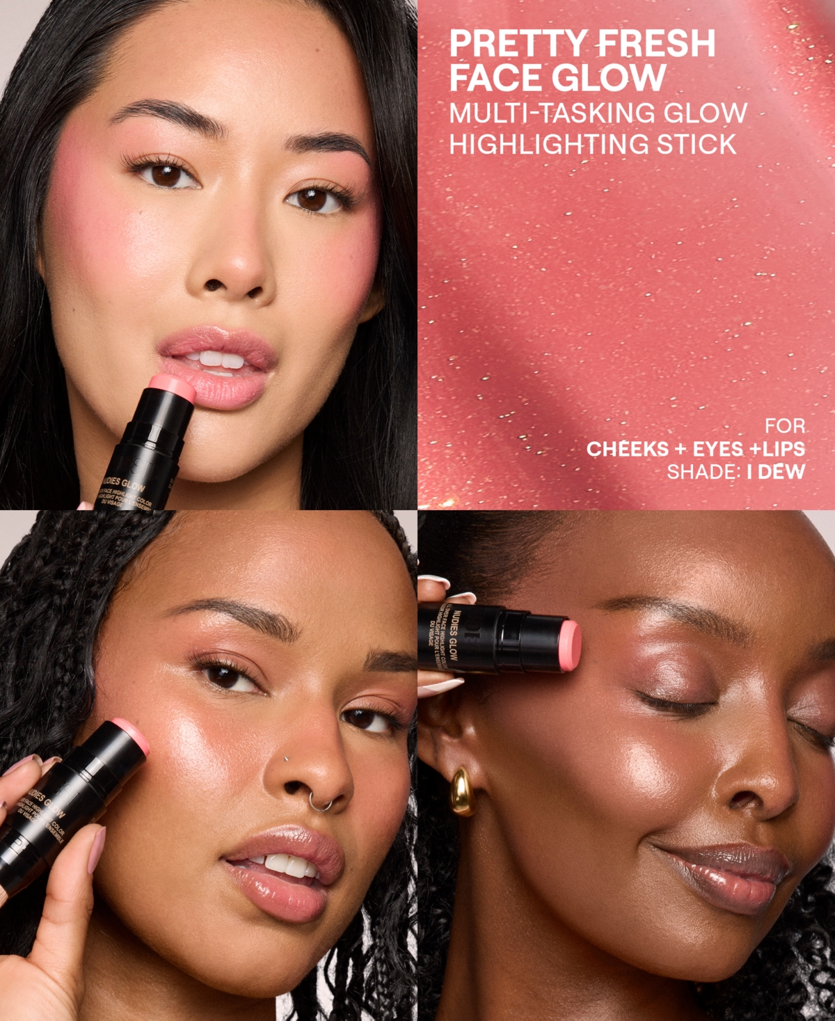 Nudestix Nudies Glow In I Dew (sheer Pink Shade With Dazzling Sp