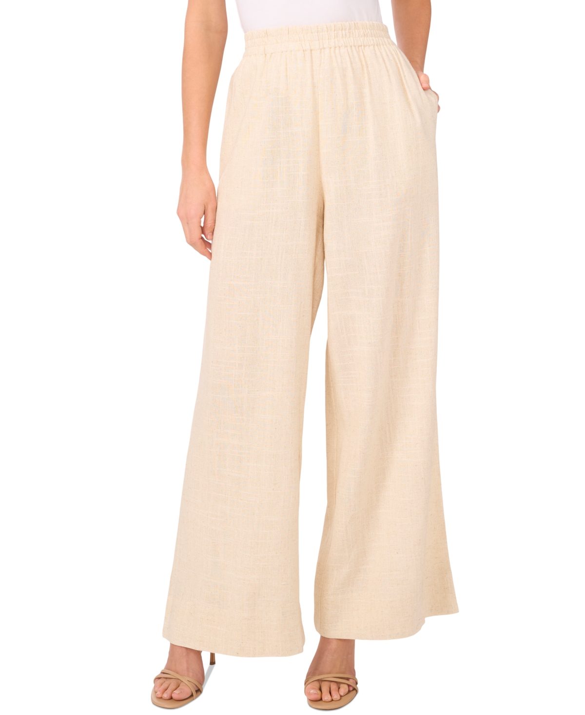 Women's Wide-Leg Pull-On Side-Pocket Pants - Natural