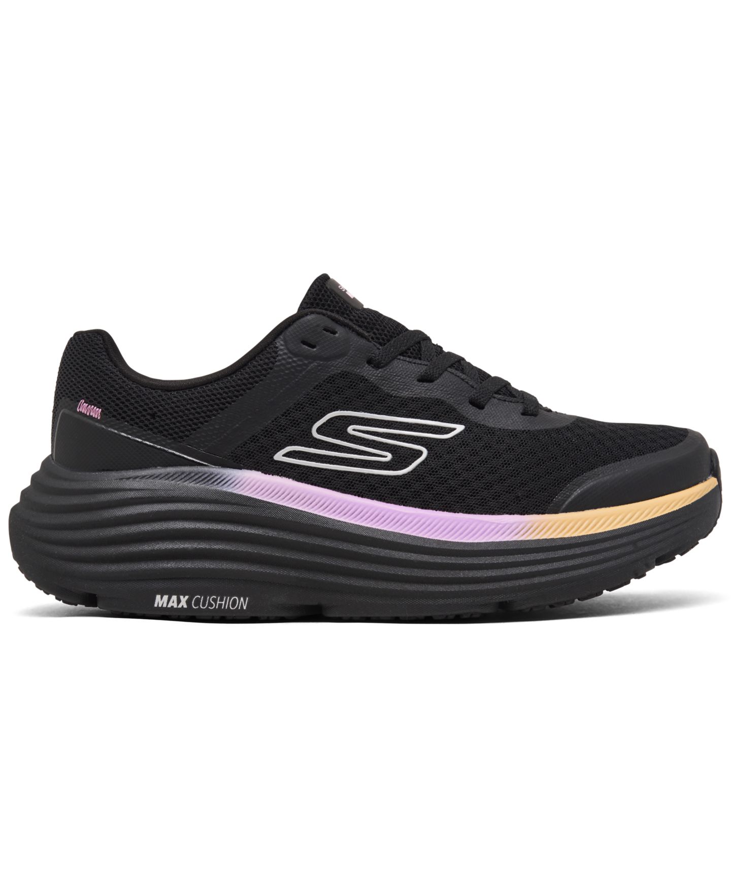 Женские кроссовки Skechers Max Cushioning Endeavour Athletic Running, цвет: Чёрный / Розовый — фото 3