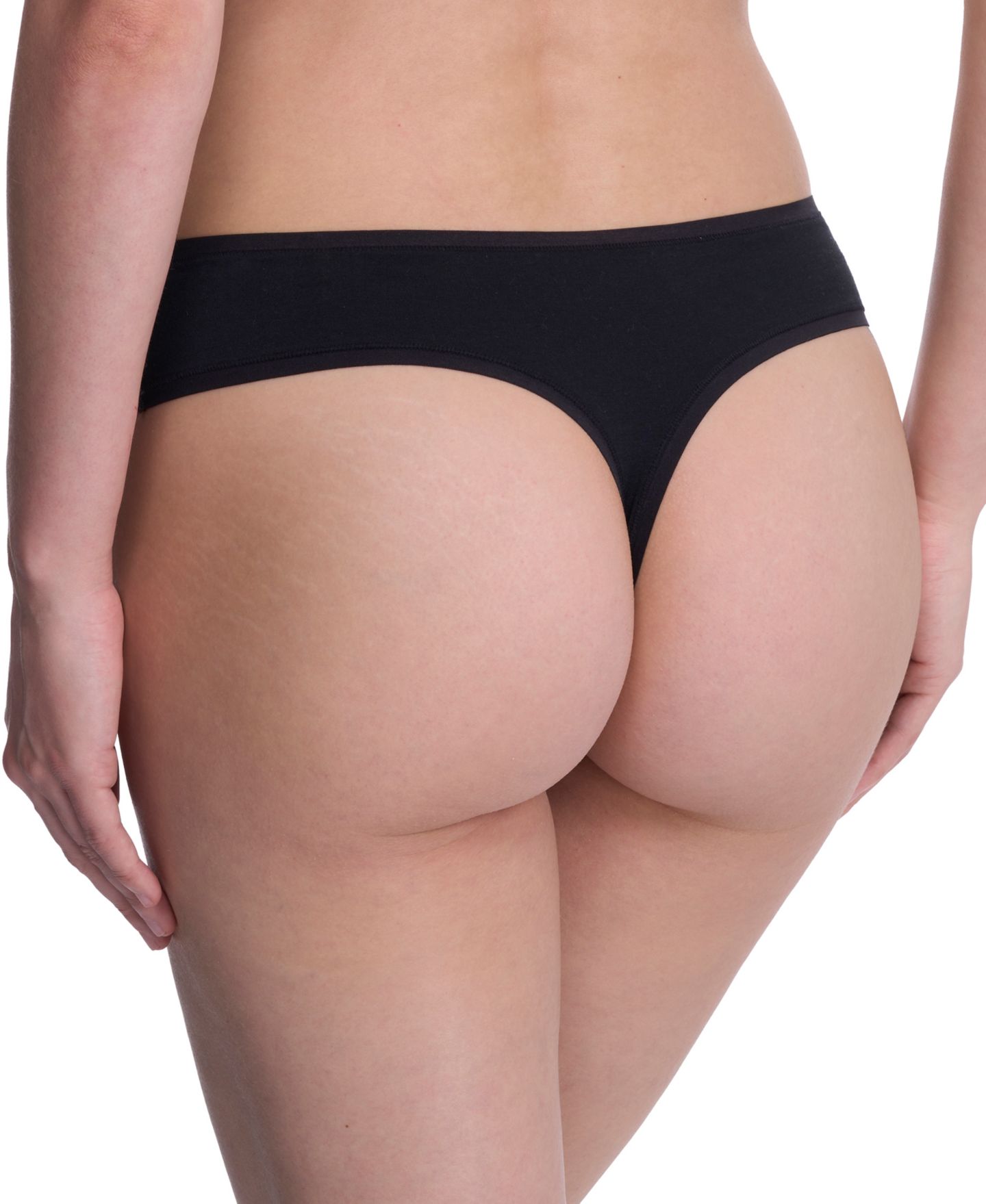 Трусы-стринги Bare, хлопок — Natori, цвет: Чёрный, вариант 1 — фото 3