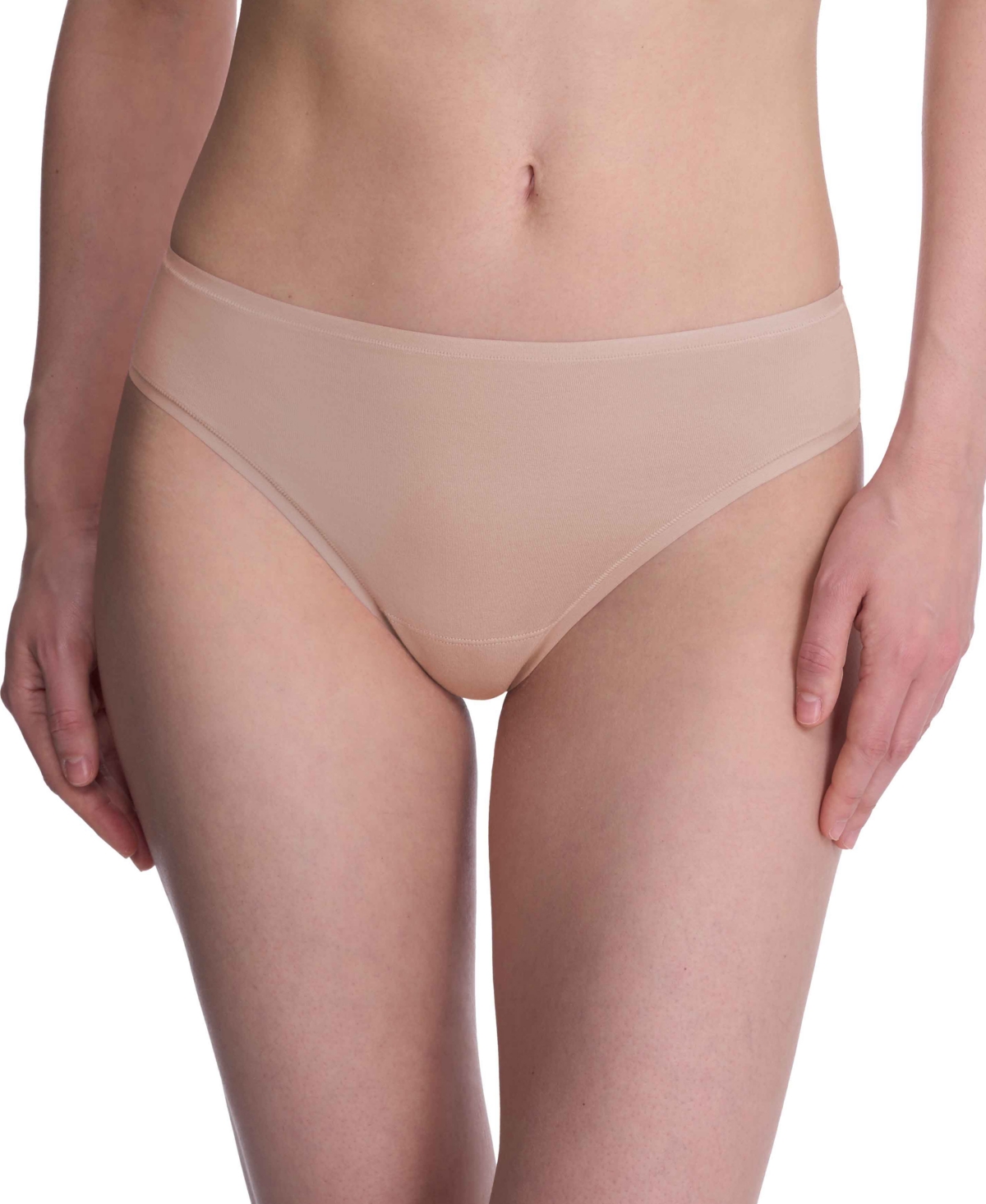 Natori Bliss Bare Cotton High Cut Briefs In Cafe