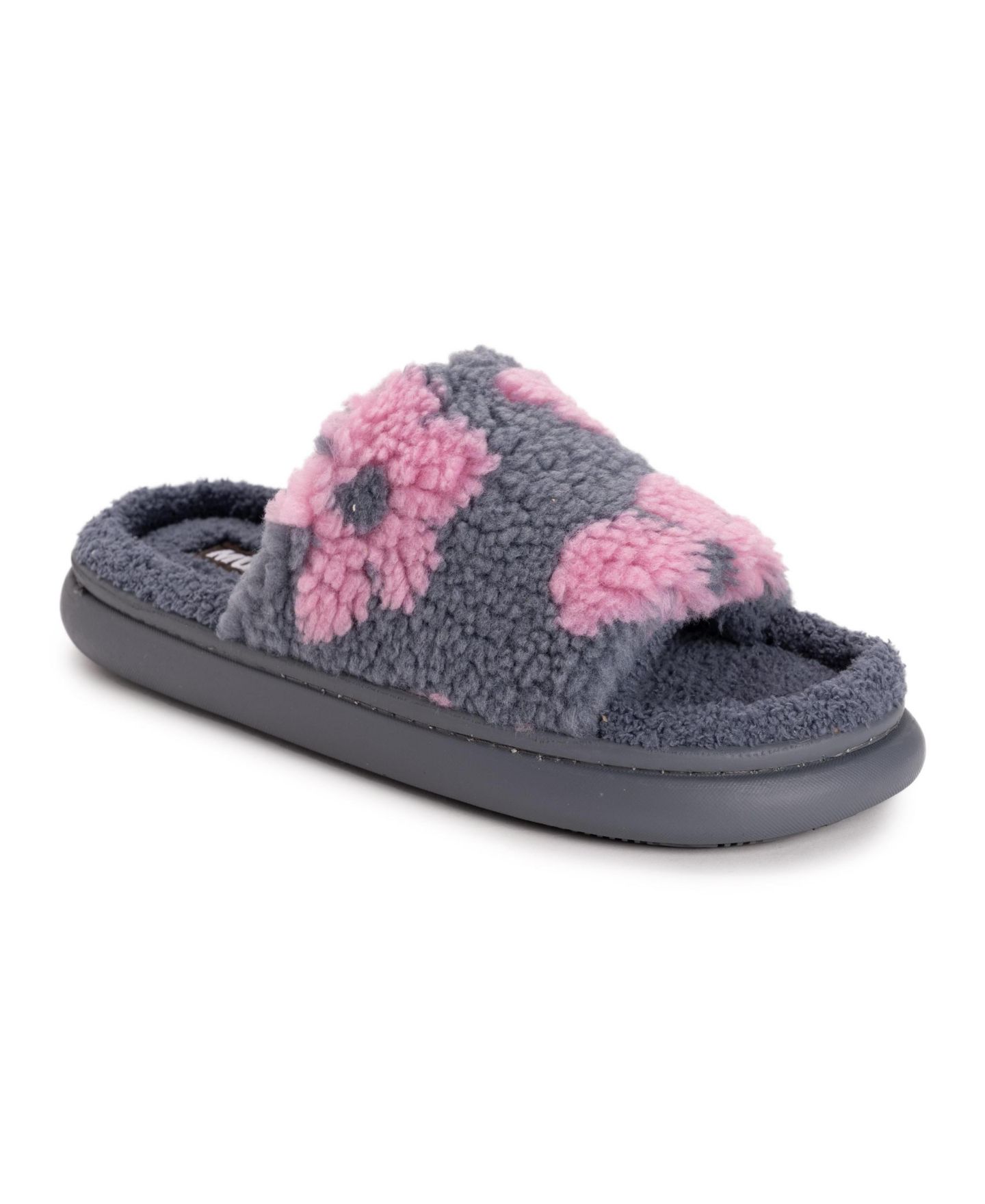 Женские тапочки MUK LUKS Marsai Slipper, цвет: Серый / Розовый — фото 1
