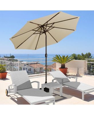 9 ft. Steel Market Outdoor Tilt Patio Umbrella in Blue