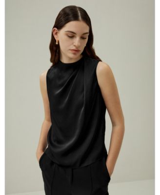 Women's Sleeveless Minimalist Silk Top