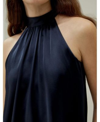 Women's Minimalistic Allure Silk Halter Top