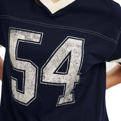 Women's V Neck Oversized Graphic Tee