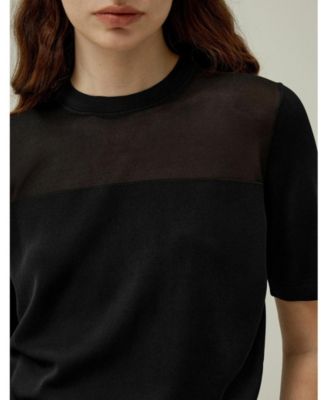 Women's Sophisticated Dual-Knit Silk T-Shirt