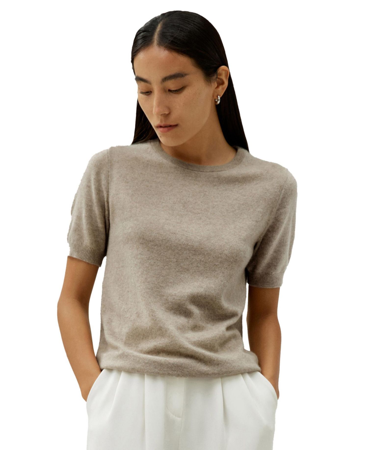 Women's Baby Cashmere Crew Neck Knit Top