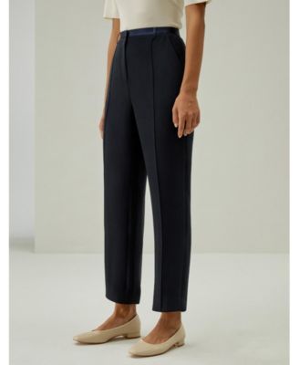 Women's Sophisticated Slim-Fit Adjustable Silk Ankle Pants