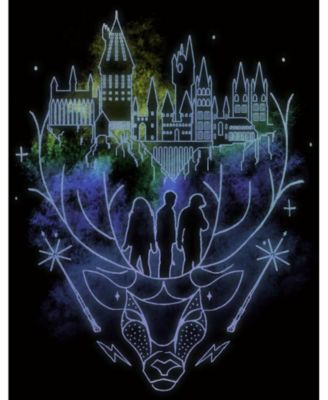 Men's Hogwarts Patronus Line Art Black T-shirt-XS
