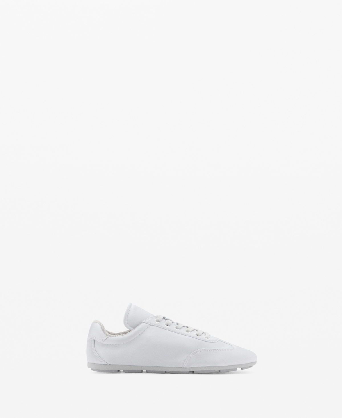 Shop Mango Women's Satin Lace-up Sneakers In Silver
