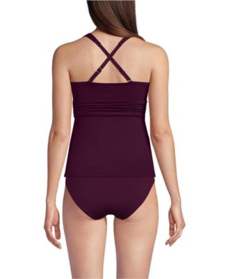 Women's V-Neck Plunge X Back Tankini Top