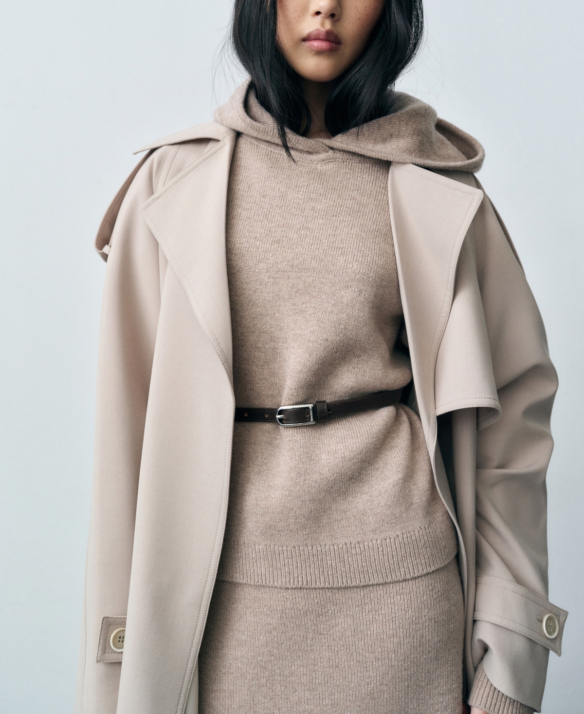 Mango Wool-blend Hooded Sweater Sand In Sand