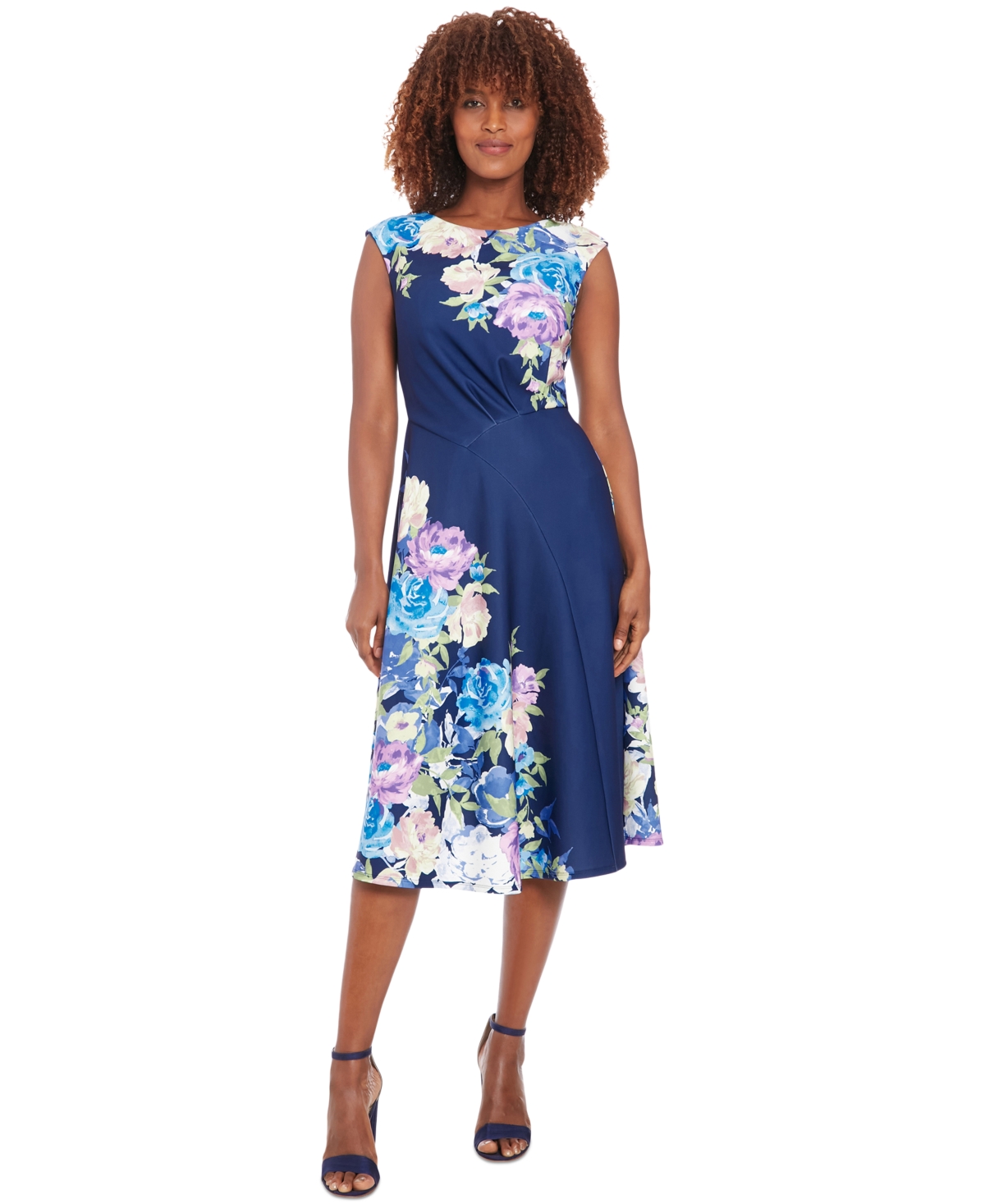 Petite Floral Sleeveless Midi Dress - Open