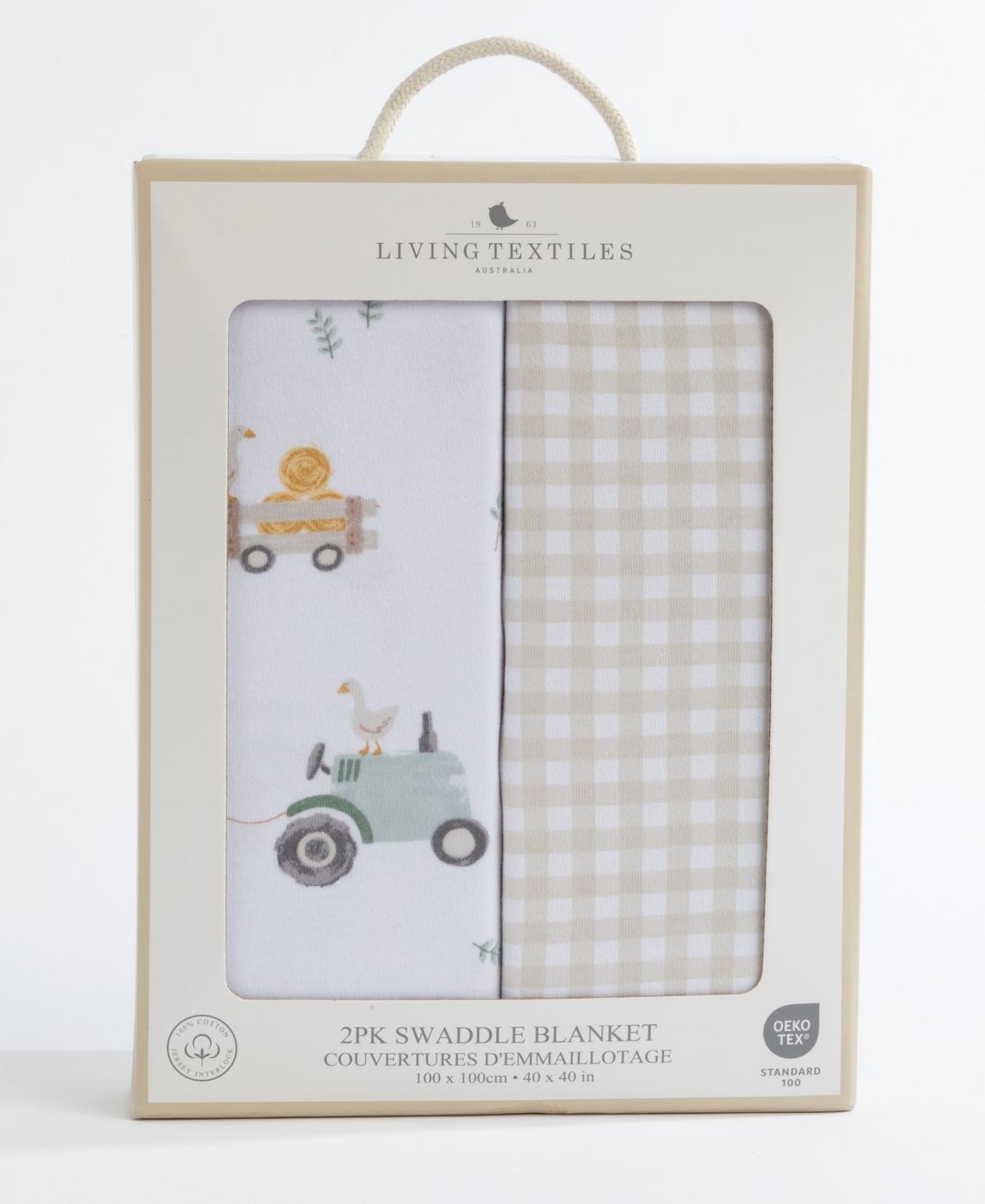 Living Textiles Baby Boys And Girls 2-pack Tractor Ride Collection Jersey Swaddle In Multicolor
