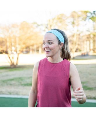 Women's Pack of Wide Training Headbands - Blue + Grey + Pink