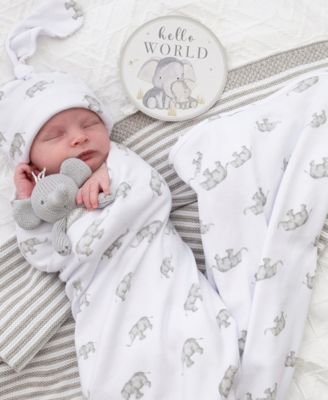 Baby Boys and Girls 3-Piece Elephant Heritage Collection Hello World Gift Set