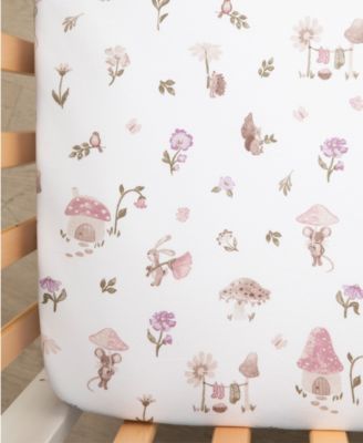 Baby Girls Mushroom House Collection Crib Sheet