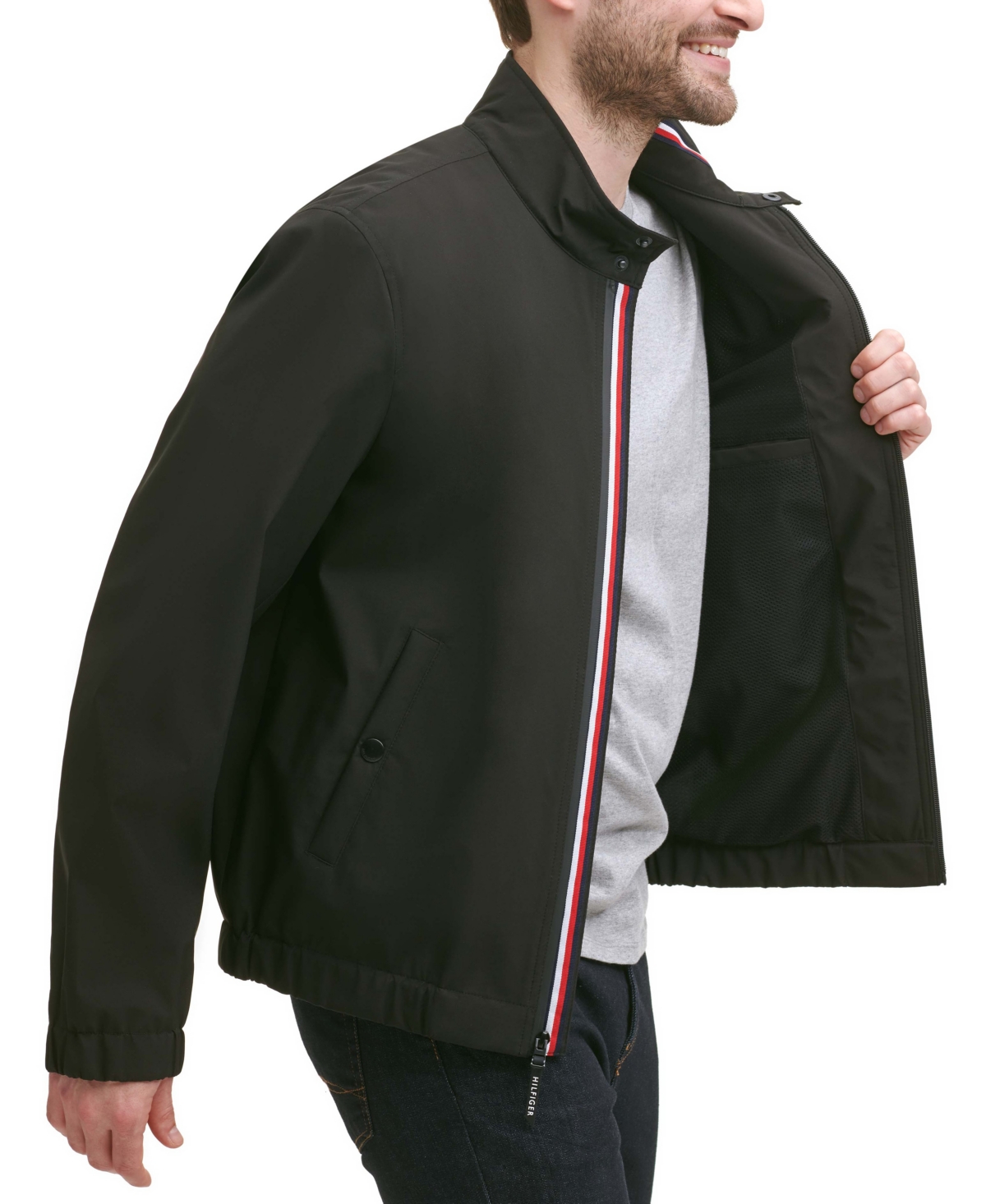 Tommy Hilfiger Men's Stand-collar Jacket In Black