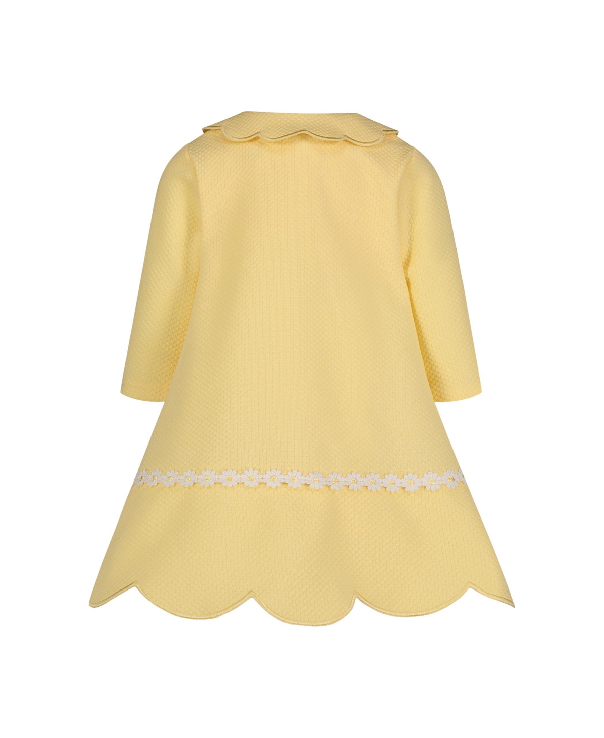 Shop Blueberi Boulevard Baby Girls 2-piece Daisy Embroidered Swing Coat Dress Set In Yellow