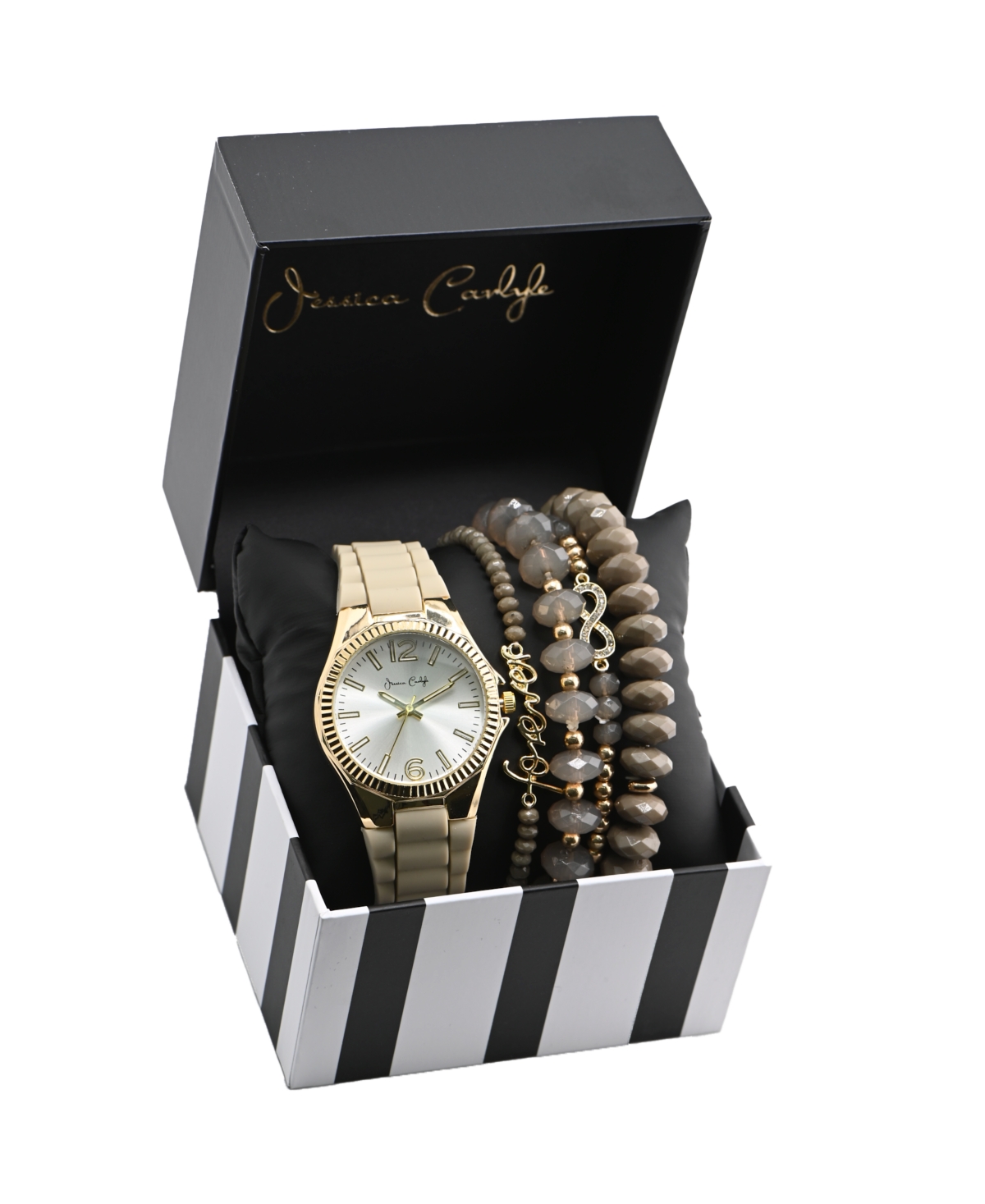 Jessica Carlyle Women's Matte Beige Silicone Strap Analog Watch, 35mm In Matte Beige