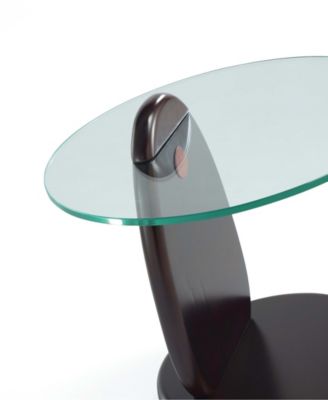 Artesia 19.68" Modern Tempered Glass Top End Table