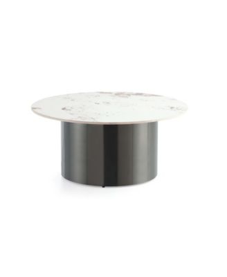 Alondra 31.49" Modern Round Sintered Stone Top Coffee Table