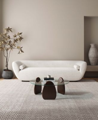 Artesia 35.43" Modern Tempered Glass Top Coffee Table