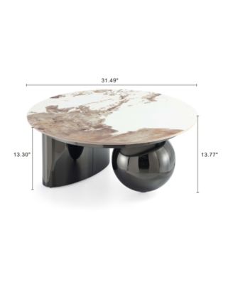 Laurel 31.49" Modern Sintered Stone Top Coffee Table