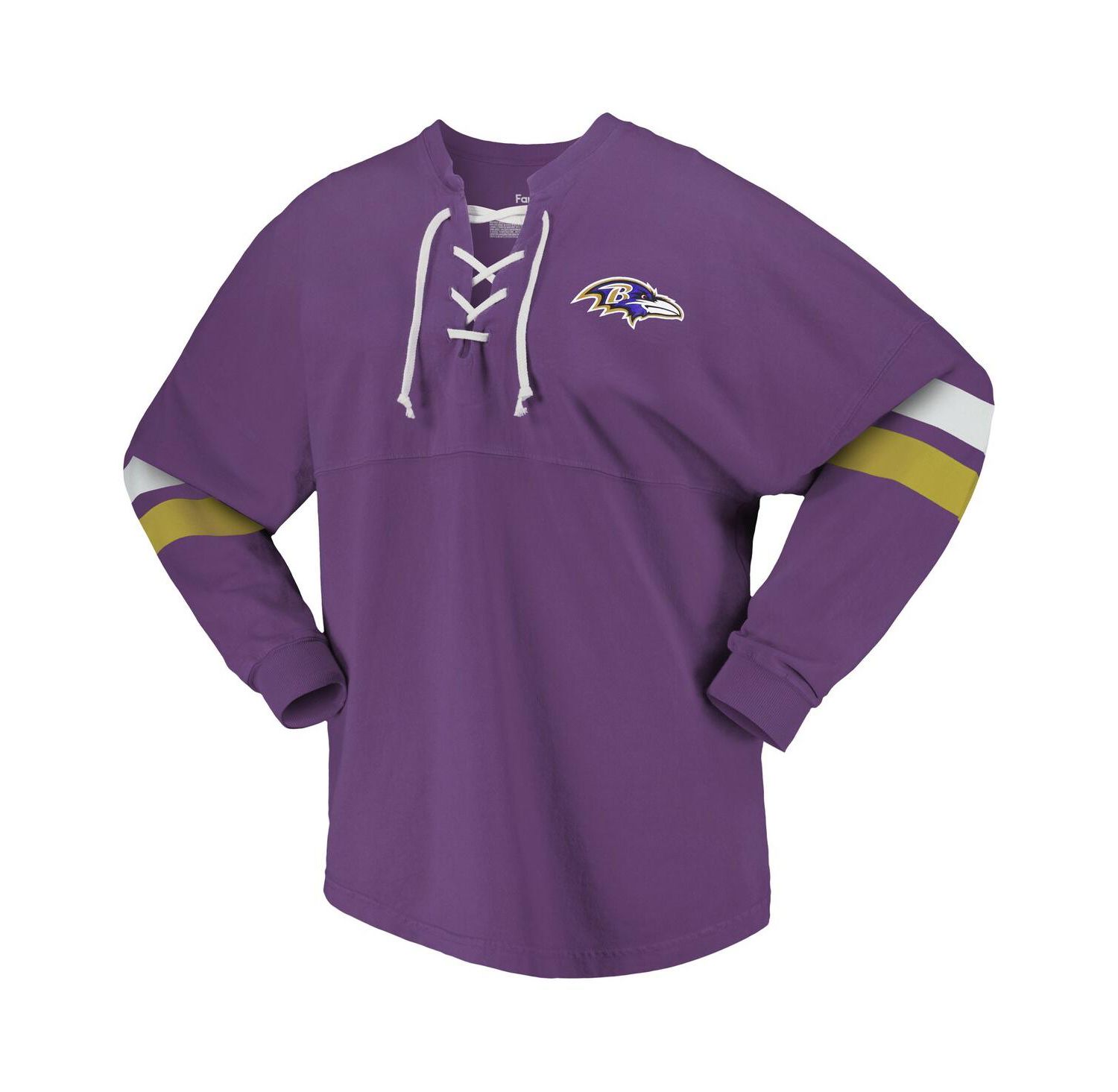 Women's Purple Baltimore Ravens Spirit Jersey Lace-Up V-Neck Long Sleeve T-Shirt