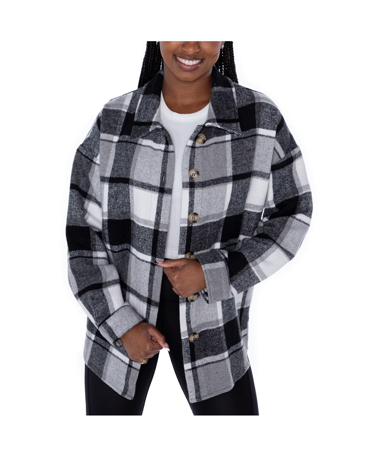 Gameday Couture Women's Gray Kansas City Chiefs Fieldside Fun Plaid Button-up Overshirt In Gray