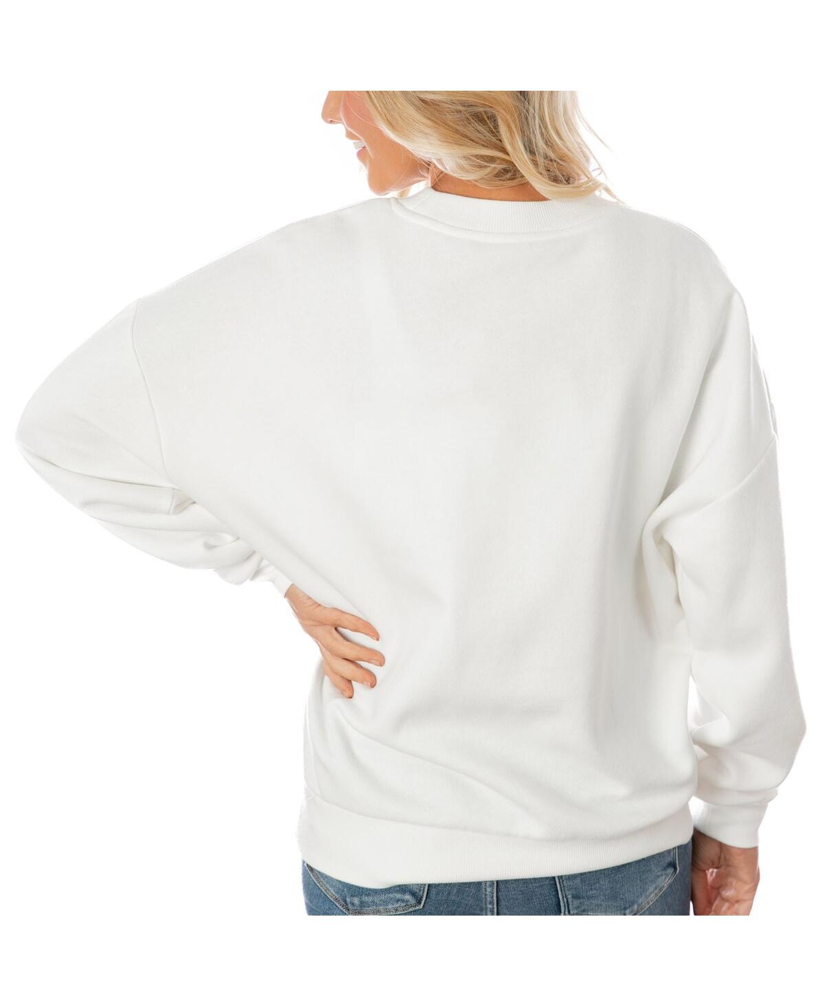 Shop Gameday Couture Women's White Detroit Lions Oversized Line Pullover Sweatshirt