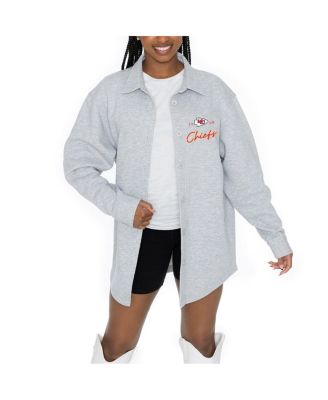 Gameday Couture - Women's Ash Kansas City Chiefs Full-Button Long Sleeve Overshirt