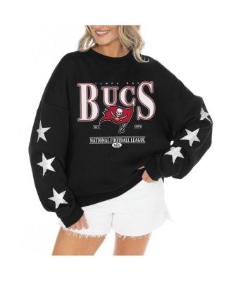 Gameday Couture - Women's  Black Tampa Bay Buccaneers Rhinestone Star Sleeve Settle the Score Tri-Blend Pullover