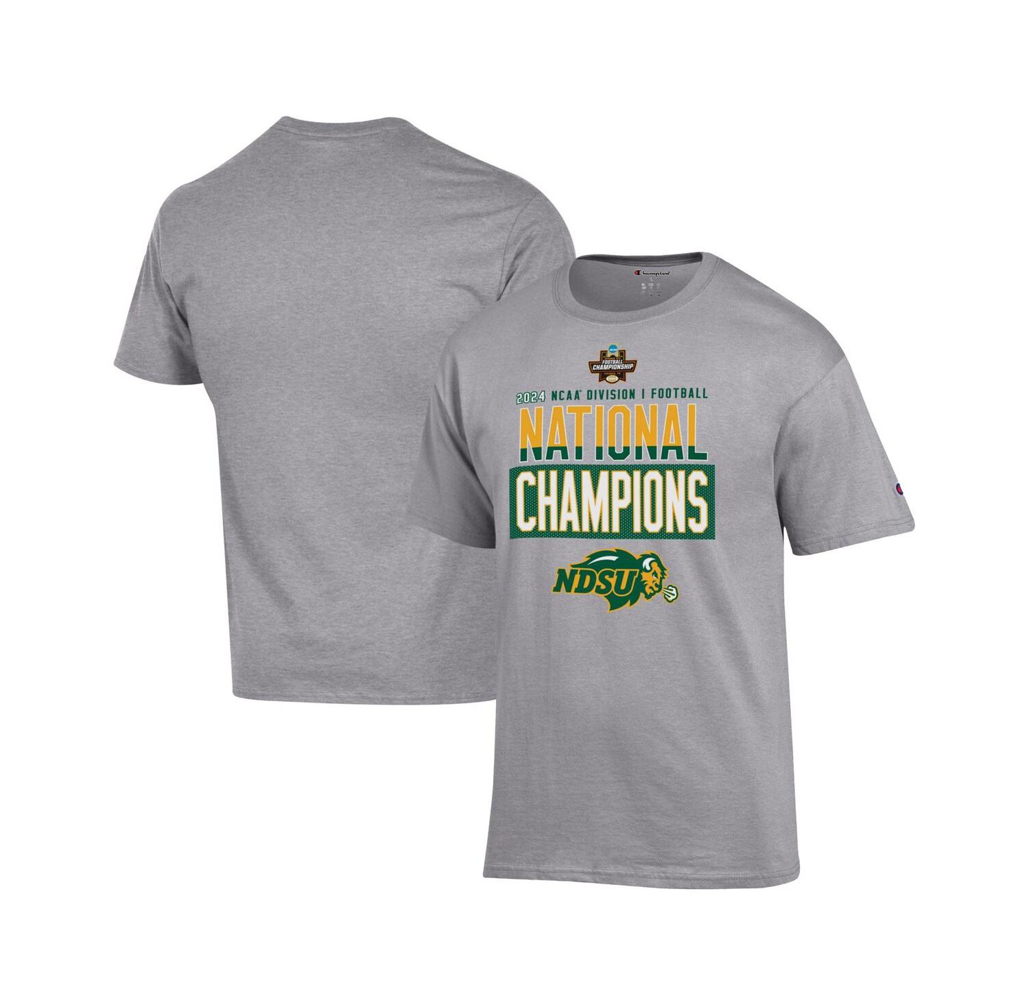 Men's Gray NDSU Bison 2024 NCAA FCS Football National Champions Locker Room T-Shirt