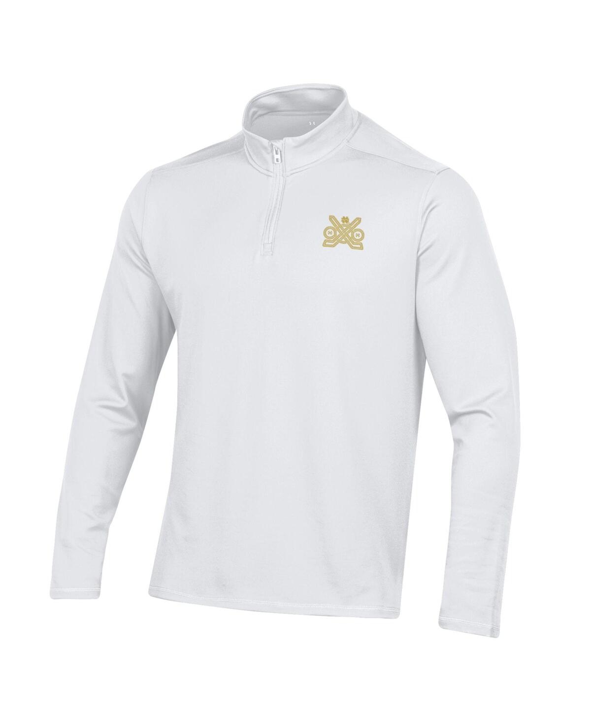 Under Armour Men's White Notre Dame Fighting Irish Ireland Motion Quarter-zip Pullover Top In White