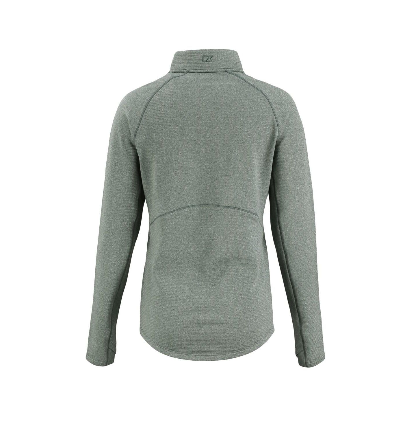 Женская куртка Cutter & Buck Heather Green Green Bay Packers Peshastin Eco Fleece Tri-Blend Raglan Half-Zip — фото 2
