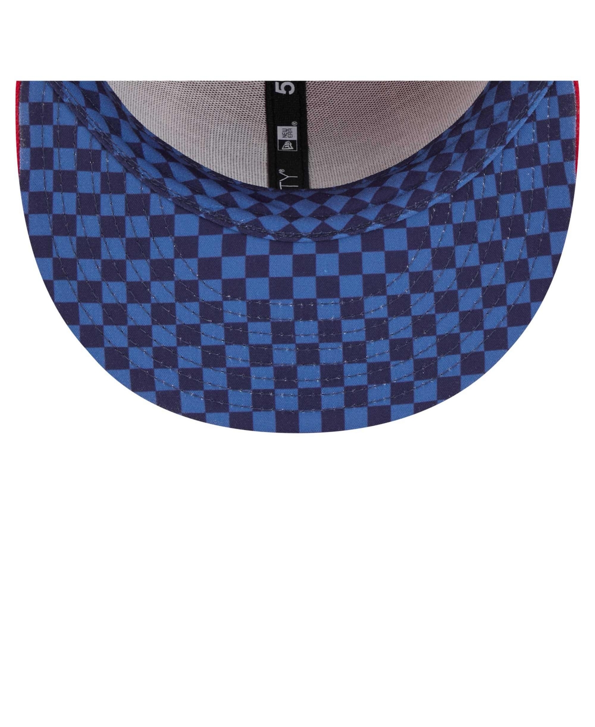Shop New Era Men's Red Washington Nationals Checkered Undervisor 59fifty Fitted Hat