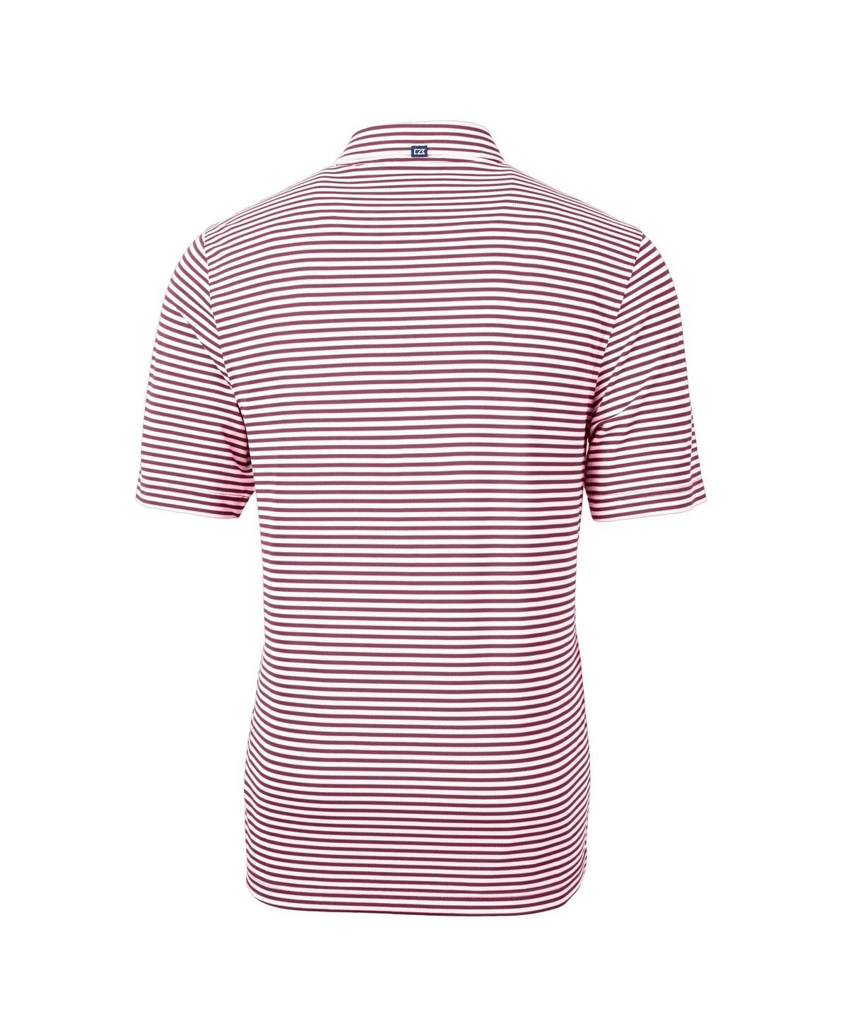 Cutter & Buck Men's Garnet South Carolina Gamecocks Vault Drytec Virtue Eco Pique Stripe Polo In Maroon