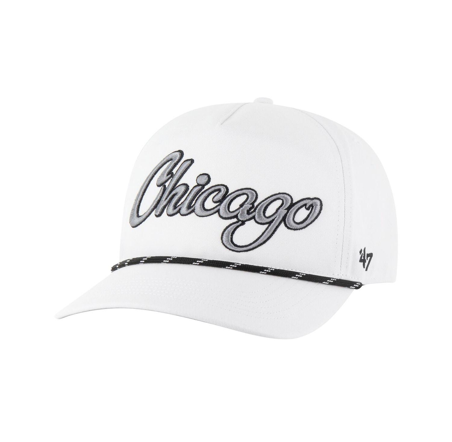 Men's White Chicago Cubs Overhand Speckle Hitch Rope Adjustable Hat
