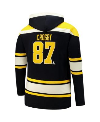 47 Brand Men's Sidney Crosby Black Pittsburgh Penguins Big Tall Lace-Up Pullover Hoodie