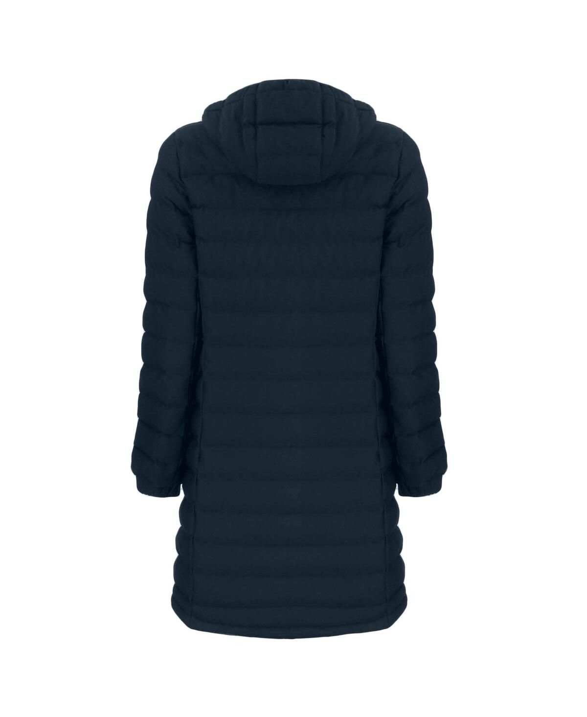 CUTTER & BUCK WOMEN'S NAVY BUFFALO BILLS MISSION RIDGE ECO INSULATED LONG FULL-ZIP PUFFER JACKET 
