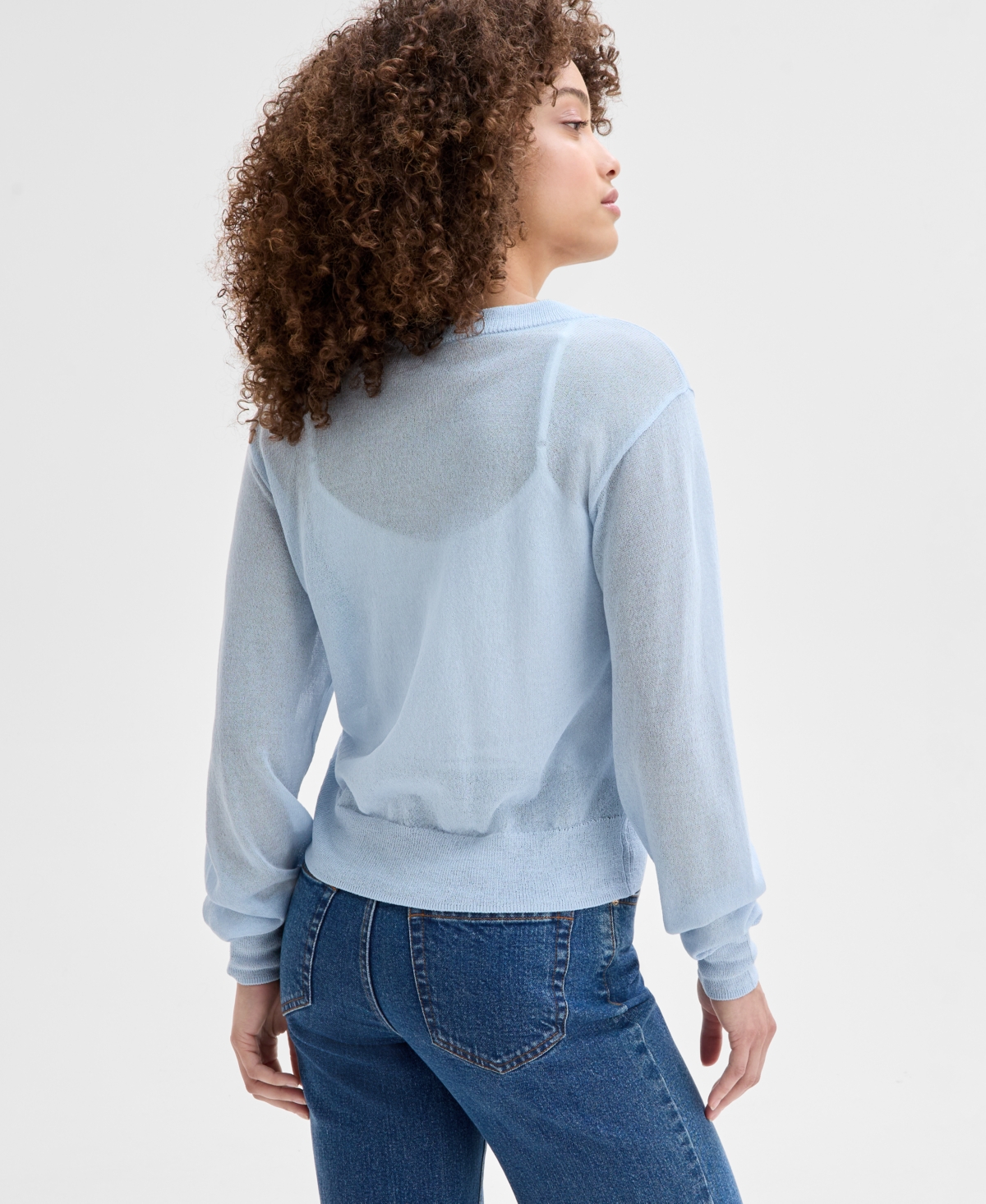 Inc International Concepts Petite V-neck Sweater, Exclusively At Macy's In Frozen Blue