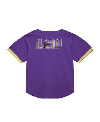 Men's Purple LSU Tigers Game Time Vintage Mesh Button Front Top