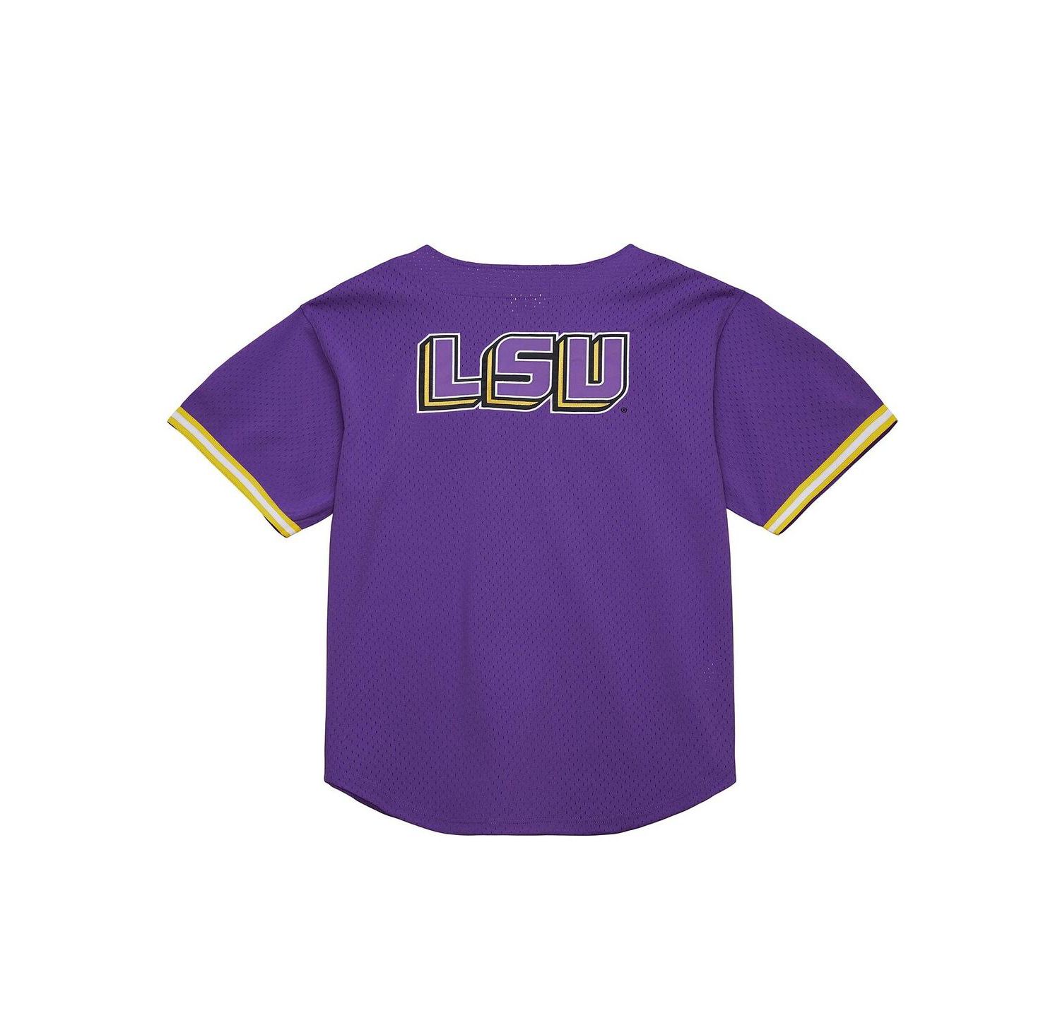 Men's Purple LSU Tigers Game Time Vintage Mesh Button Front Top