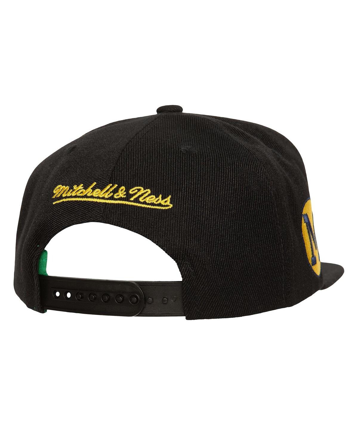 Mitchell & Ness Men's Black Michigan Wolverines Triple Play Snapback Hat In Black