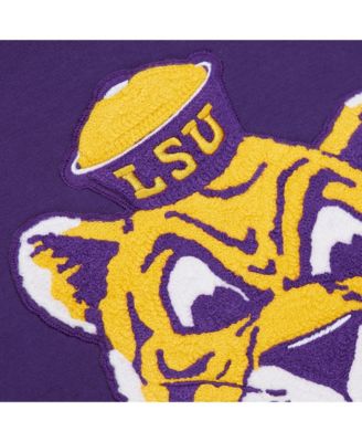Men's Purple LSU Tigers Chainstitch Fleece Pullover Hoodie