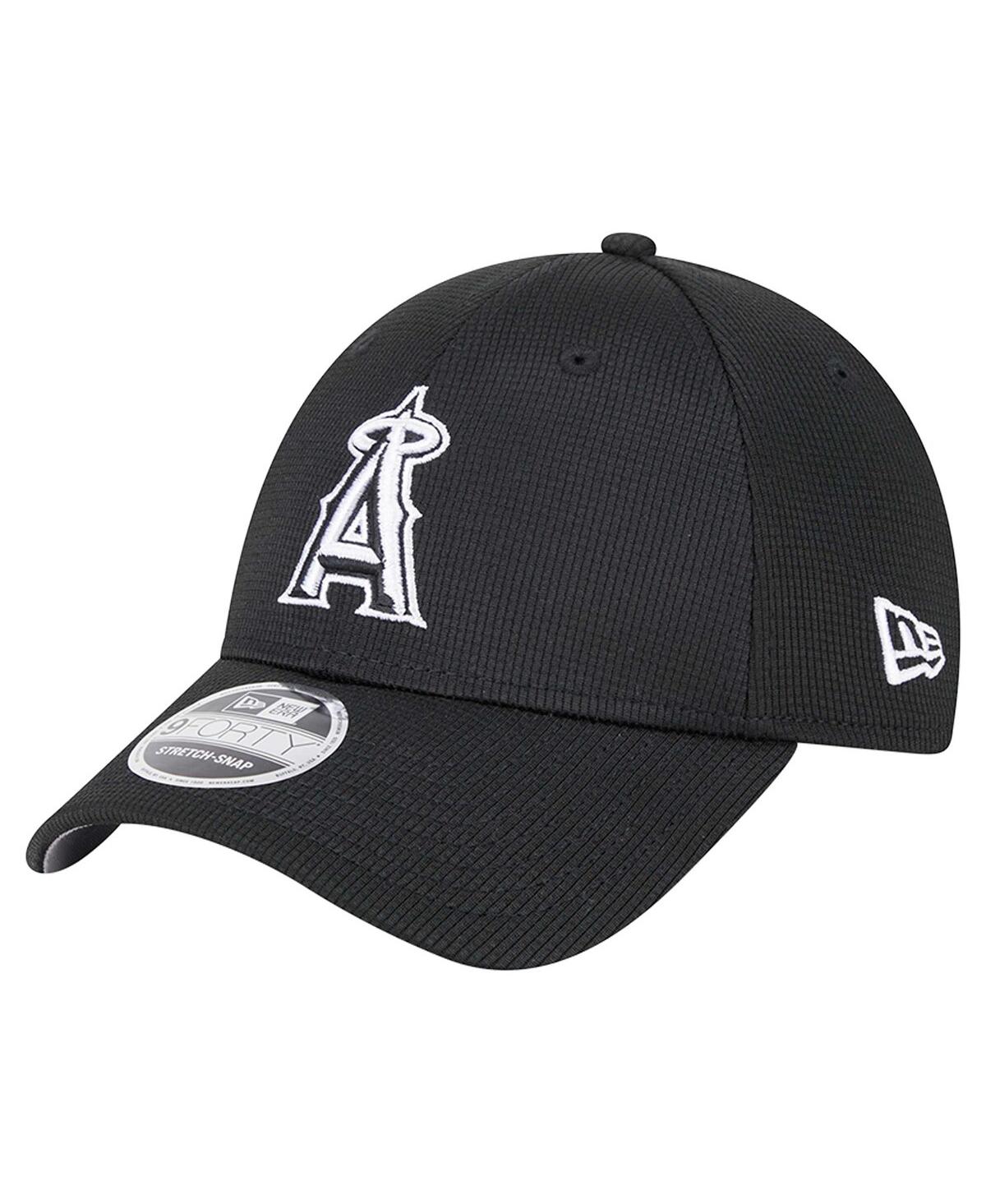 NEW ERA MEN'S BLACK LOS ANGELES ANGELS PIVOT 9FORTY ADJUSTABLE HAT 