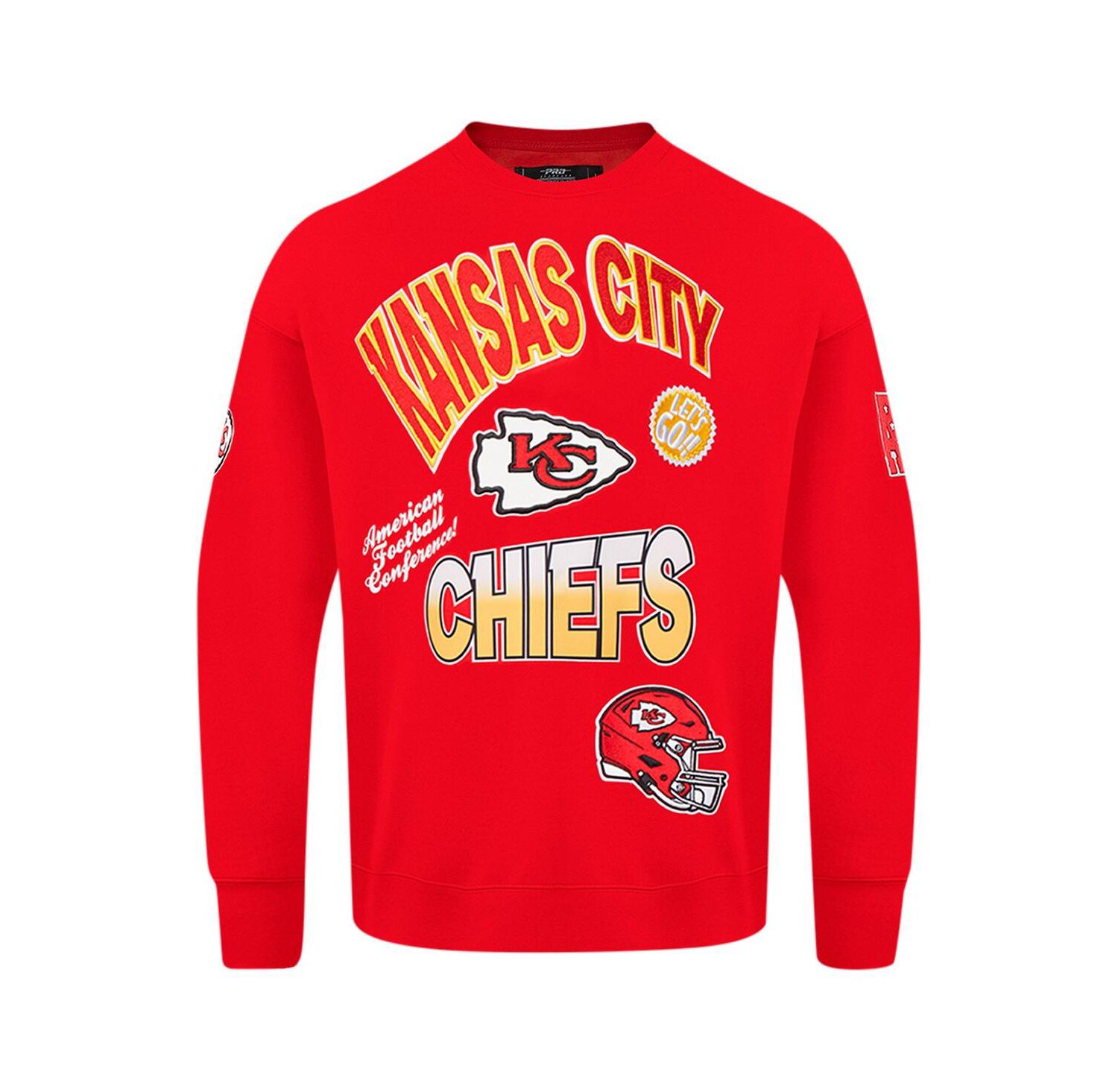 Men's Red Kansas City Chiefs Turn It Up Drop Shoulder Pullover Sweatshirt